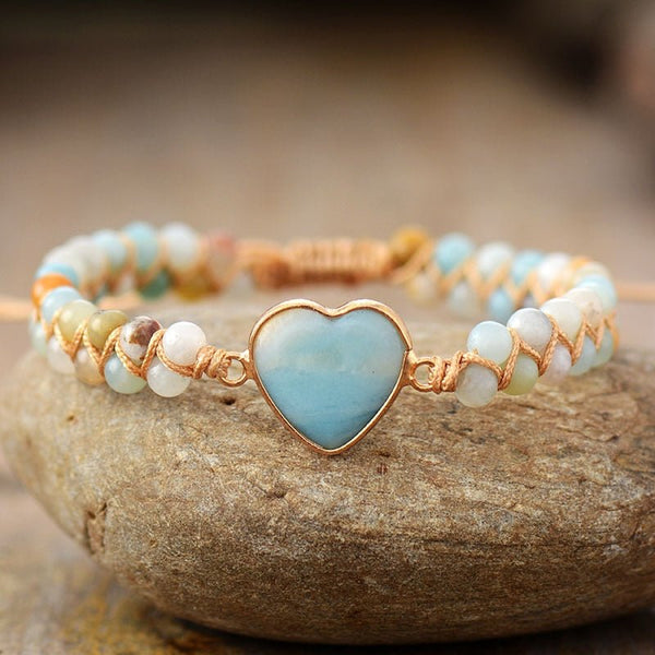 Bijoux Bracelet Coeur d'amour - nawaara200001034:361188#Amazonite