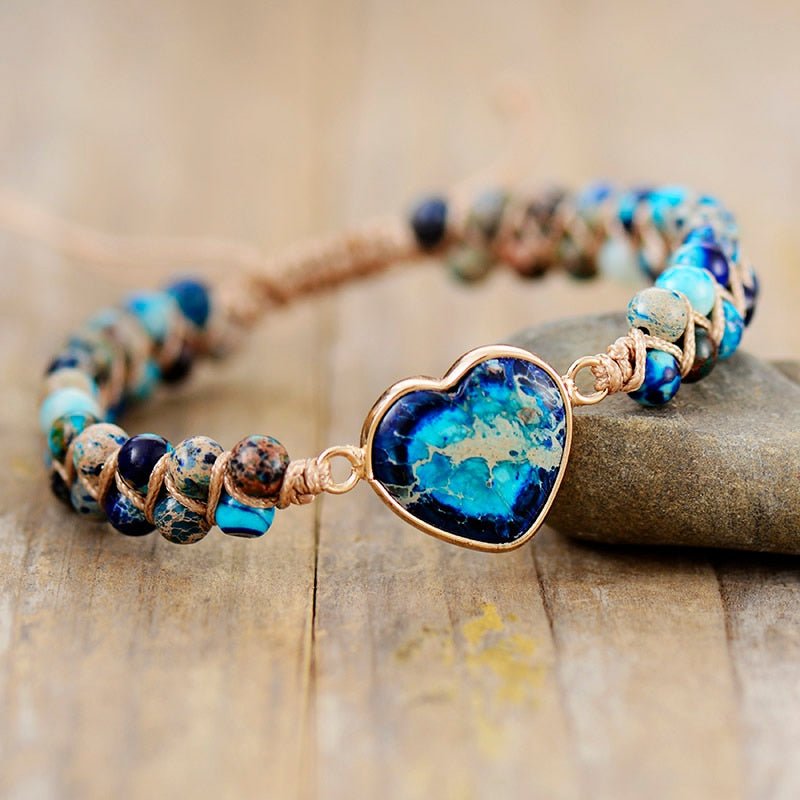 Bijoux Bracelet Coeur d'amour - nawaara200001034:361187#Blue Jasper