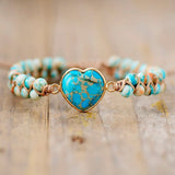 Bijoux Bracelet Coeur d'amour - nawaara200001034:200003757#Turquoise Jasper