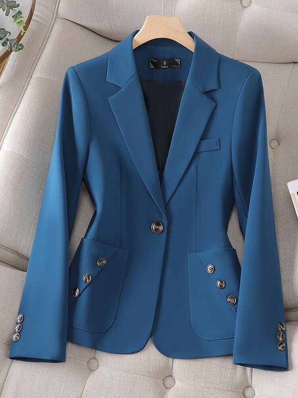 BLAZER SLIM FEMME - SlimFitStyle - nawaara14:175#Blue Blazer;5:100014064