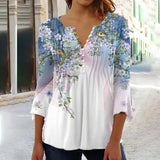 Chemise - Blanc Blouse™ - Elegante blouse - nawaara14:200211869#White blue;5:100014064