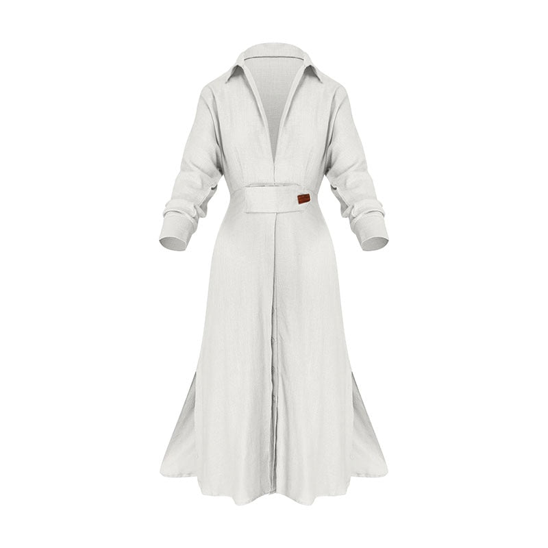 ROBE LONGUE - ÉléganceDécontractée™ - nawaara14:691#white;5:100014064