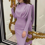 ROBE MANCHE LONGUE FemmeChic™ - nawaara14:691#purple;5:100014064