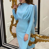 ROBE MANCHE LONGUE FemmeChic™ - nawaara14:496#light blue;5:100014064